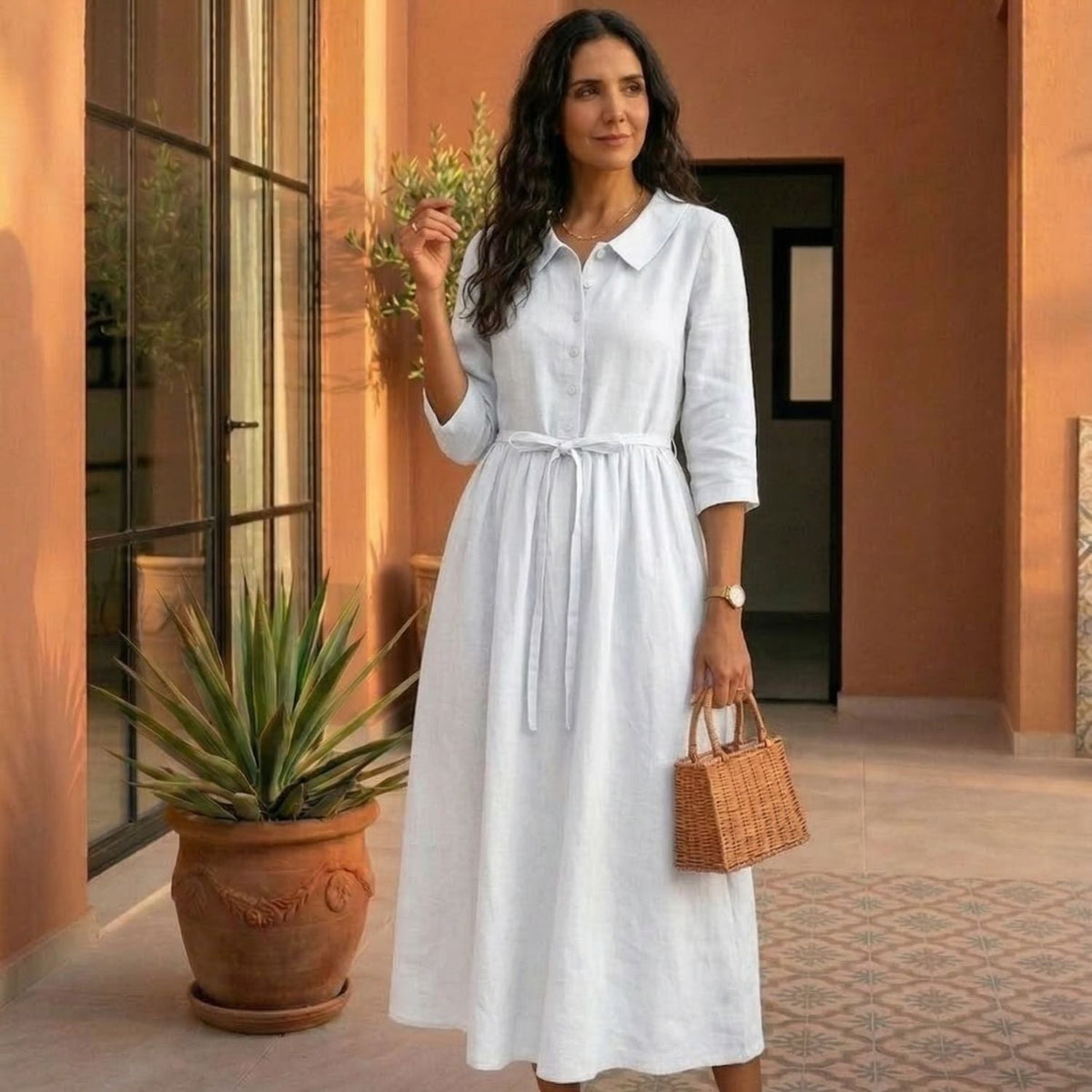 Paula - Vestido clásico ligero de lino