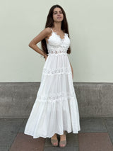 Victoria - Vestido Midi Encaje Marfil