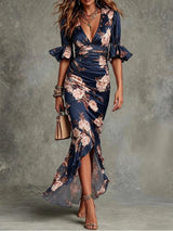 Camelia | Vestido Estampado Floral Satinado