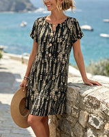 Marina | Vestido estampado con botones