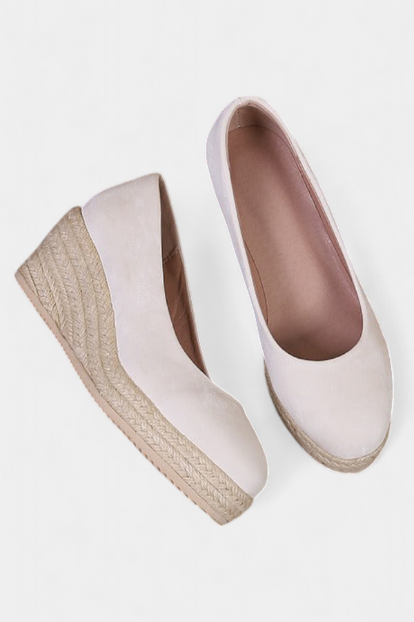 Luna - Zapatos de Plataforma con Suela Trenzada Estilo Espadrille
