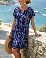Marina | Vestido estampado con botones
