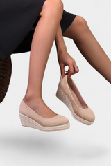 Luna - Zapatos de Plataforma con Suela Trenzada Estilo Espadrille