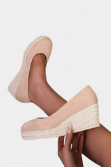 Luna - Zapatos de Plataforma con Suela Trenzada Estilo Espadrille