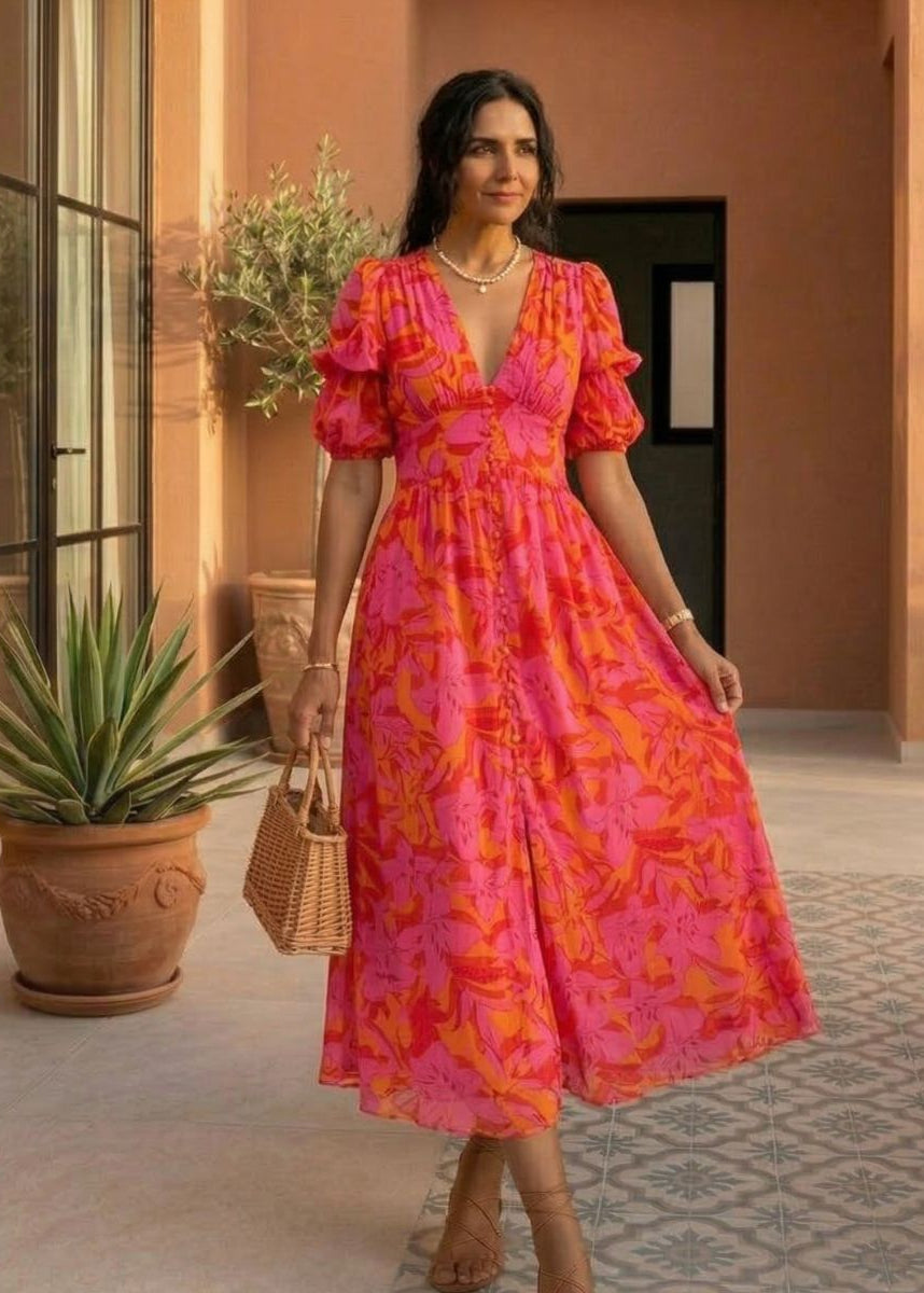 Clara - Vestido largo Tropical Radiance