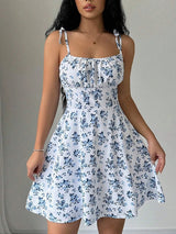 Lara - Vestido playero con tirantes finos y estampado floral