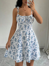 Lara - Vestido playero con tirantes finos y estampado floral