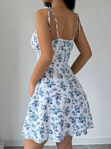 Lara - Vestido playero con tirantes finos y estampado floral