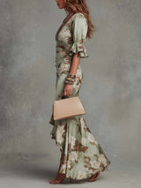 Camelia | Vestido Estampado Floral Satinado