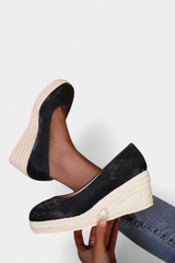Luna - Zapatos de Plataforma con Suela Trenzada Estilo Espadrille