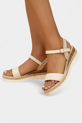 Dana - Sandalias de Cuña con Detalle Trenzado