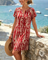 Marina | Vestido estampado con botones