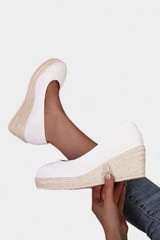 Luna - Zapatos de Plataforma con Suela Trenzada Estilo Espadrille