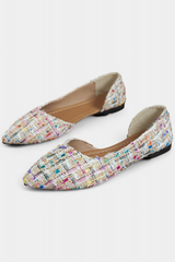 Celeste - Zapatillas Tejidas Multicolores con Punta Afilada