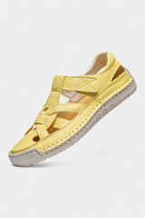Kaila - Sandalias Ergonómicas de Cuero Sintético con Corte Lateral