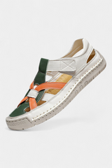 Kaila - Sandalias Ergonómicas de Cuero Sintético con Corte Lateral