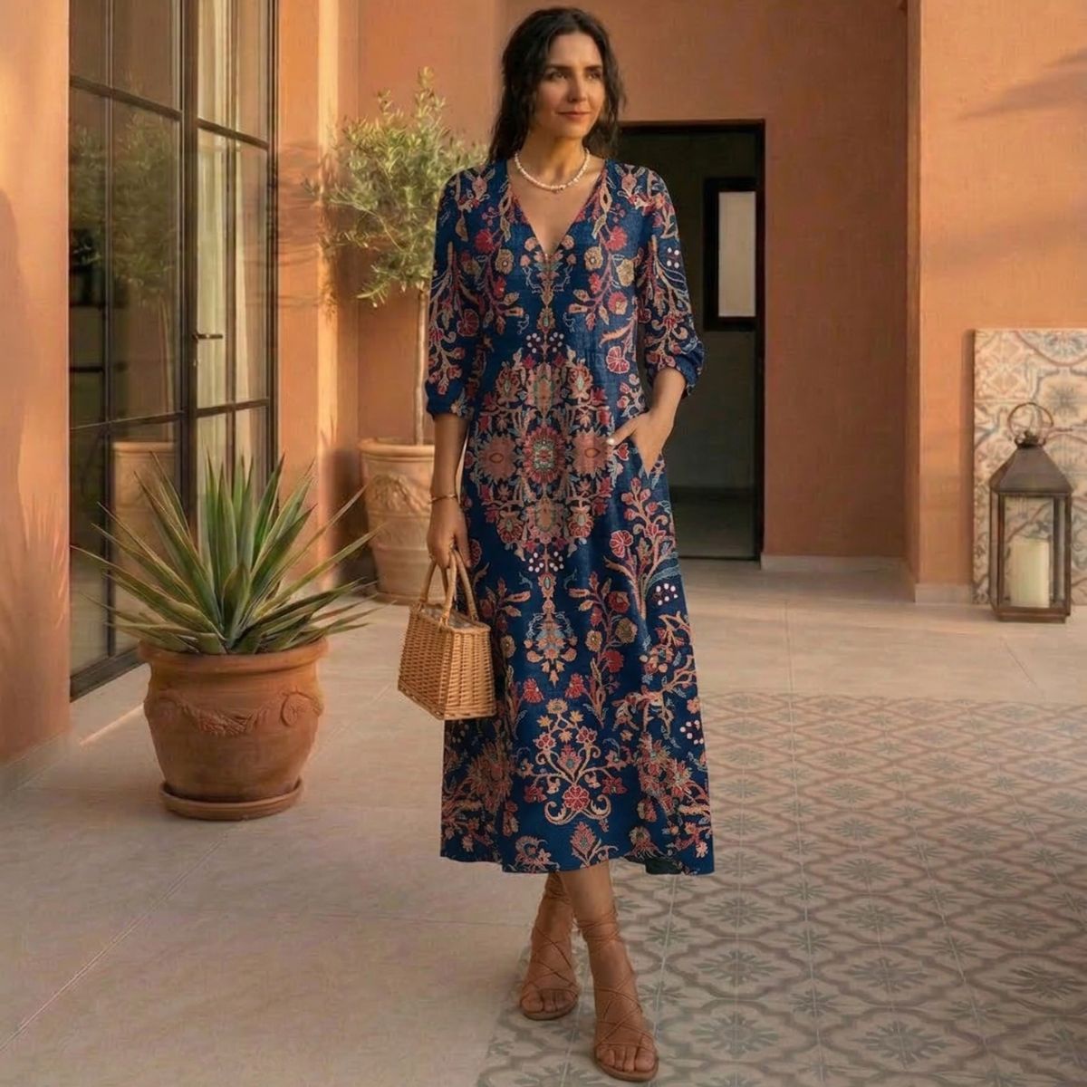 Lisa - Vestido Largo De Estilo Etnico